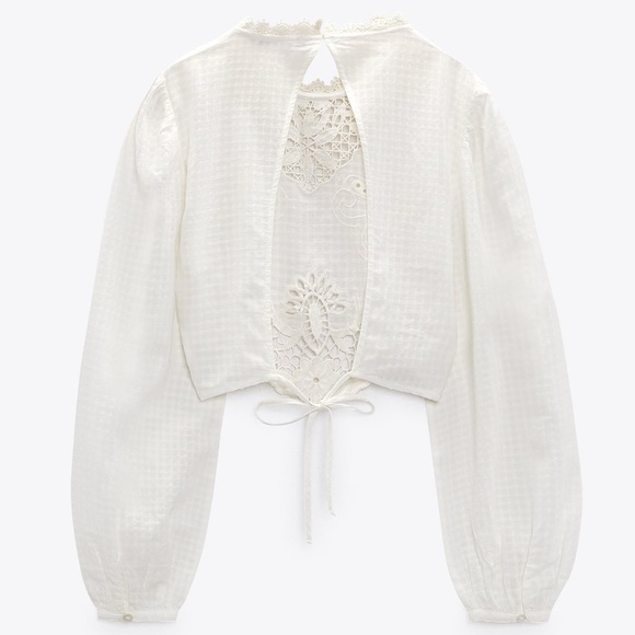 🦋 Bloggers Favorite 🦋 NWT Zara Embroidered Top Size L - Picture 5 of 16